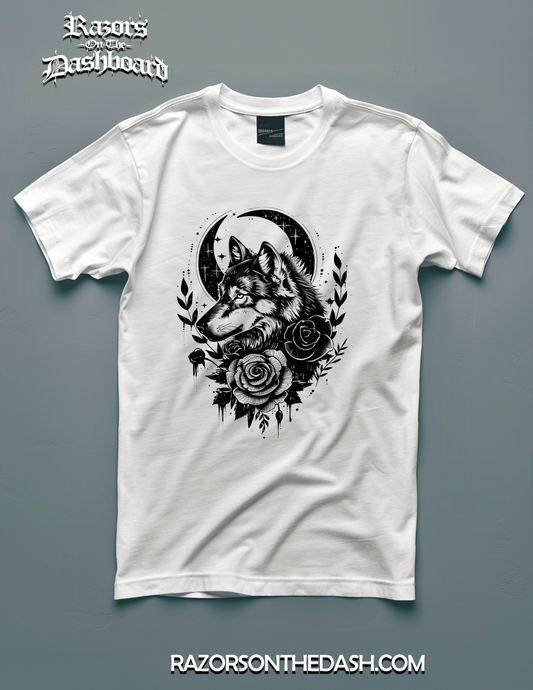 Wolf and Roses Graphic Tee | White Collection