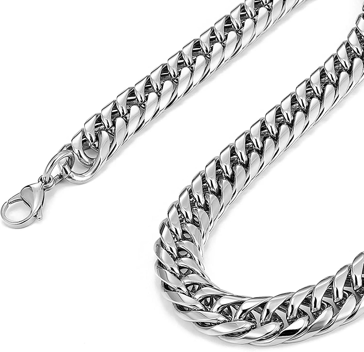 Razors Stainless Steel Cuban Chain Necklace